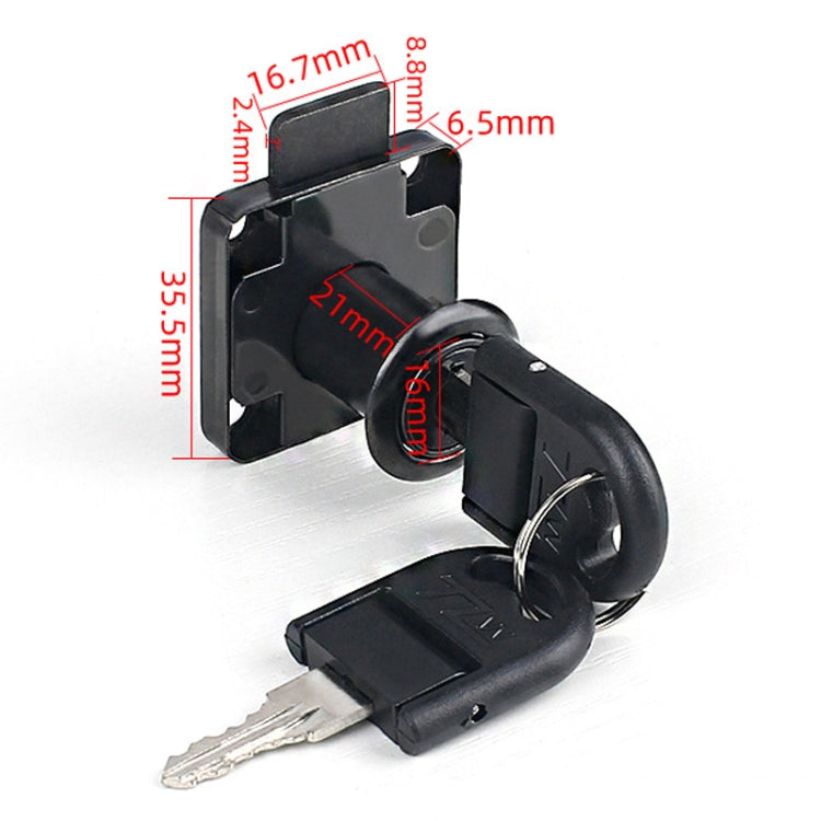 Drawer Lock Furniture Closet Door Office Filing Cabinet Lock, Model: 136-22 - Black Folding Key
