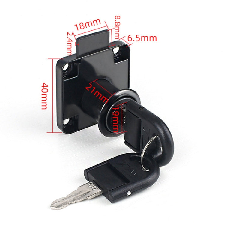 Drawer Lock Furniture Closet Door Office Filing Cabinet Lock, Model: 138-22 - Black Folding Key