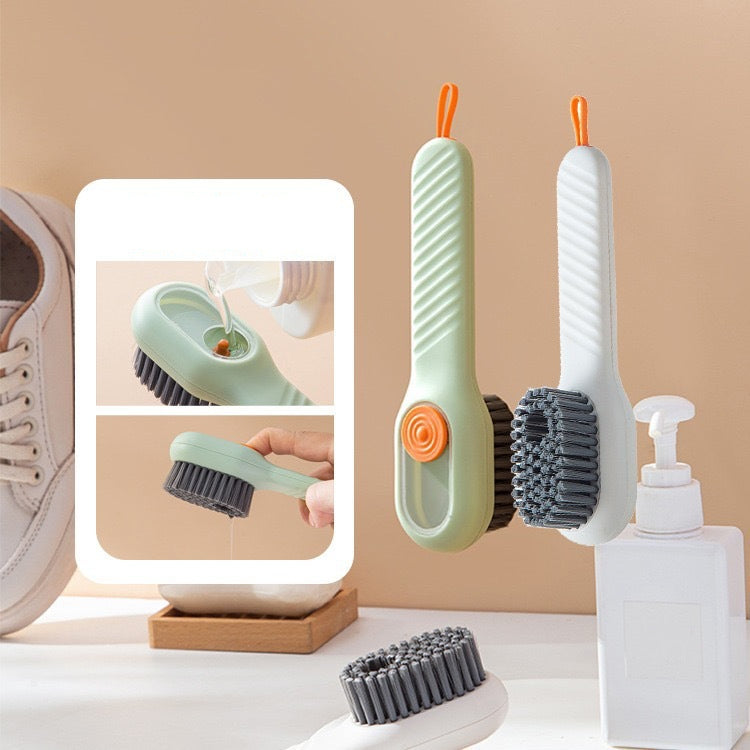 5pcs /Pack Multifunctional Press-Type Liquid-Filled Nano Soft Bristle Shoe Brush