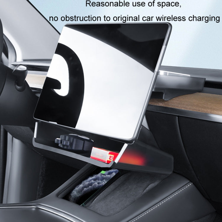For 2024 Tesla Model 3 Screen Storage Box, Color: Translucent Black + Black