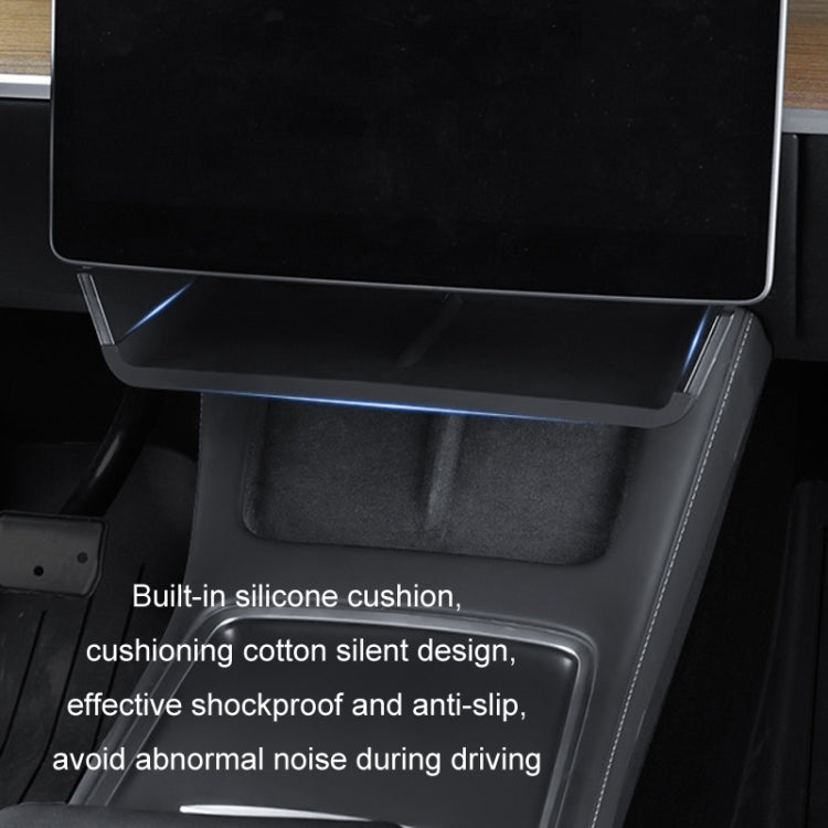 For 2024 Tesla Model 3 Screen Storage Box, Color: Translucent Black + Black