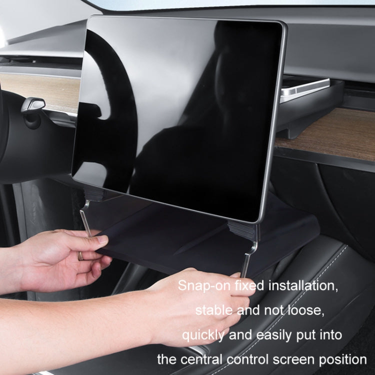 For 2024 Tesla Model 3 Screen Storage Box, Color: Translucent Black + Black