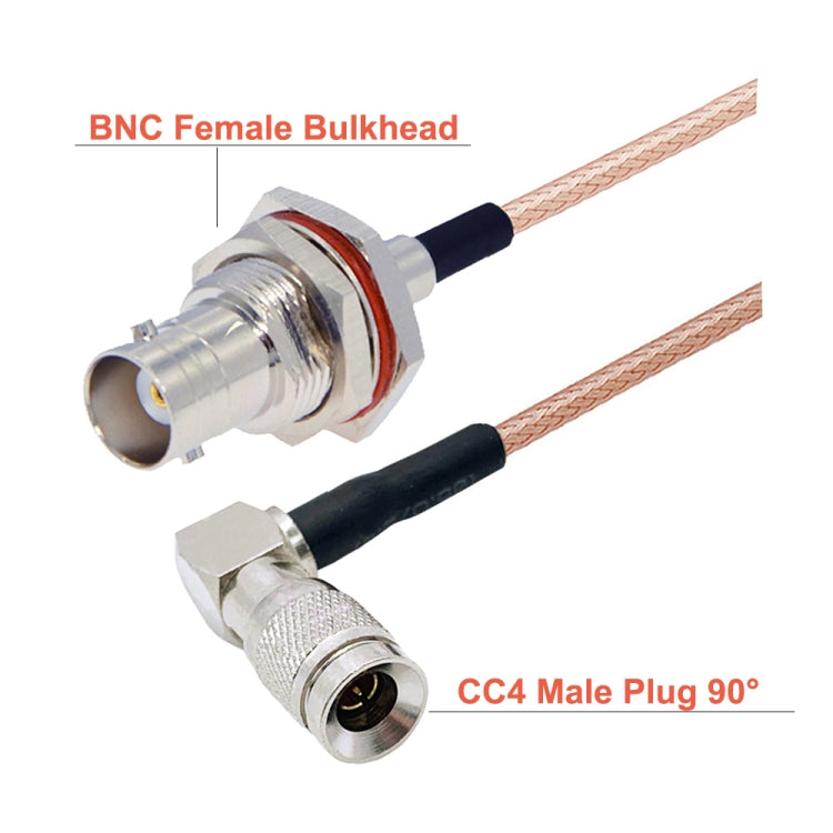 30cm CC4 Male Elbow To BNC Through Wall Waterproof Female Connector Cable RG179 Coaxial RF Wire