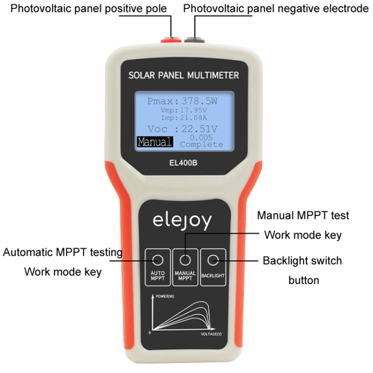 elejoy 400W MPPT Solar Photovoltaic Panel Multimeter - EL400B