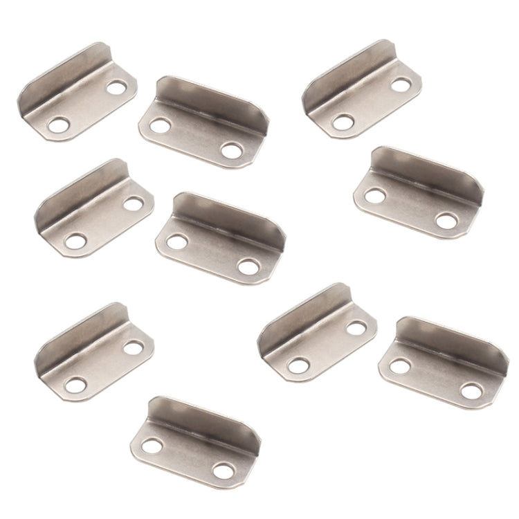 10pcs Lock Accessories L-Shaped Right Angle Office Drawer Lock Plate Furniture Parts Door Stopper - Silver