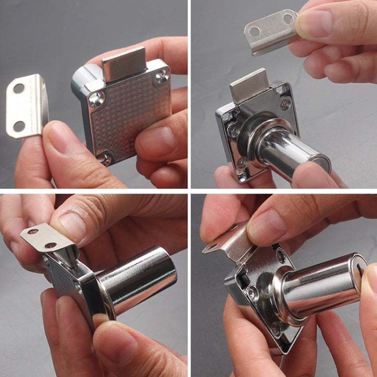10pcs Lock Accessories L-Shaped Right Angle Office Drawer Lock Plate Furniture Parts Door Stopper - Silver