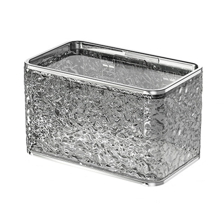Bathroom No-Punch Tissue Organizer Household Wall Mounted Tissue Box, Color: Transparent Gray Single Layer