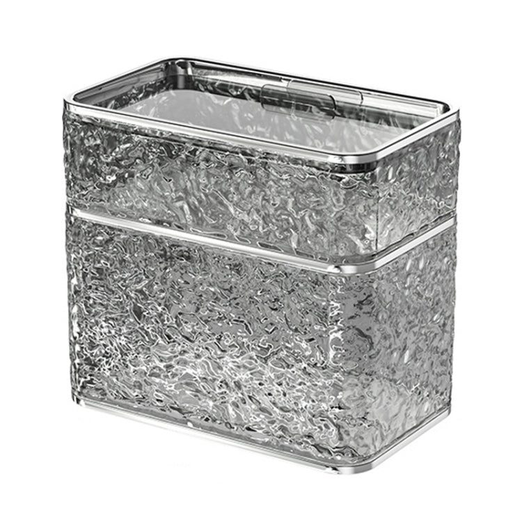 Bathroom No-Punch Tissue Organizer Household Wall Mounted Tissue Box, Color: Transparent Gray Dual Layer