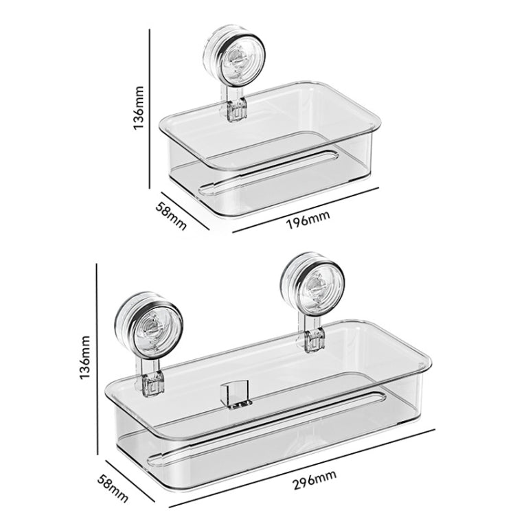 Bathroom No Punch Tissue Organizer Household Wall Mounted Suction Cup Tissue Box, Style: Small Transparent