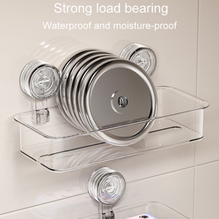 Bathroom No Punch Tissue Organizer Household Wall Mounted Suction Cup Tissue Box, Style: Small Transparent