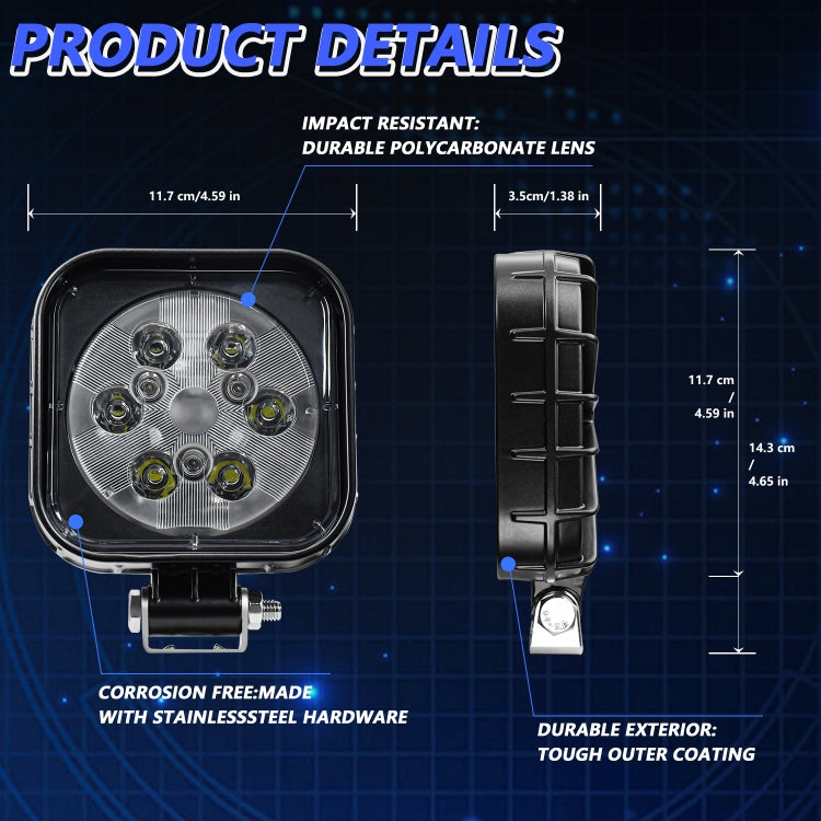 12W 9-30V Car Mixed Light Work Light With Wire Set