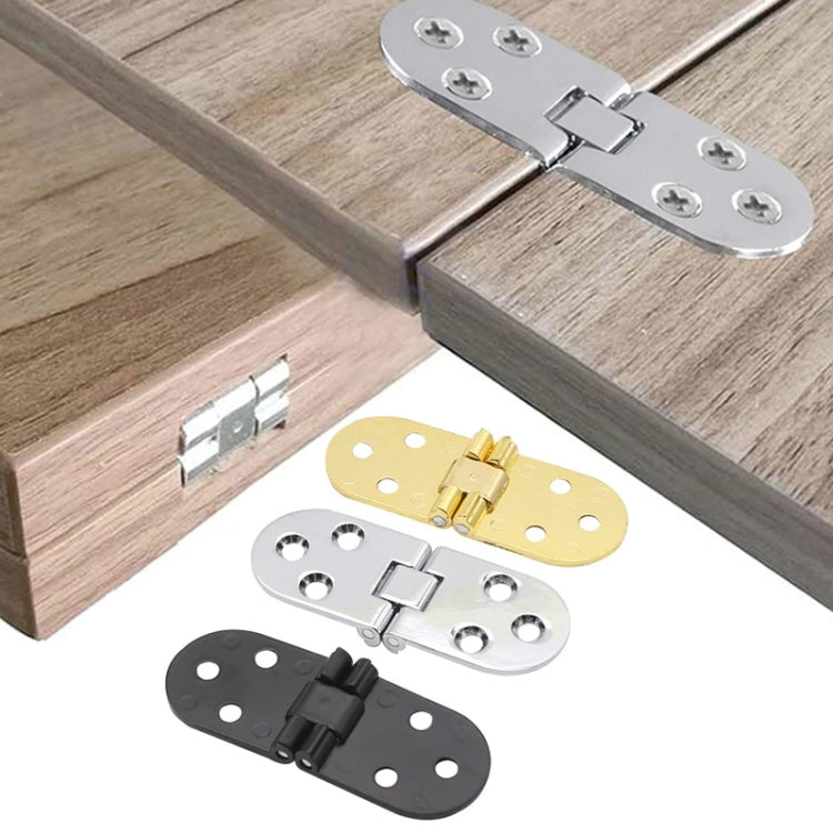 Cabinet Door Folding Hinge Thickened Zinc Alloy Half Round Table Flip Hinge, Color: Gold