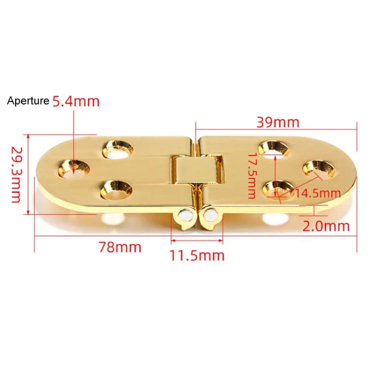 Cabinet Door Folding Hinge Thickened Zinc Alloy Half Round Table Flip Hinge, Color: Gold