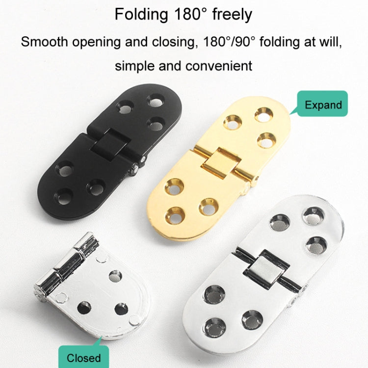 Cabinet Door Folding Hinge Thickened Zinc Alloy Half Round Table Flip Hinge, Color: Silver