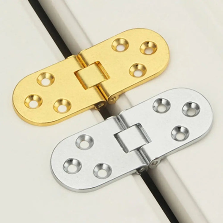 Cabinet Door Folding Hinge Thickened Zinc Alloy Half Round Table Flip Hinge, Color: Gold