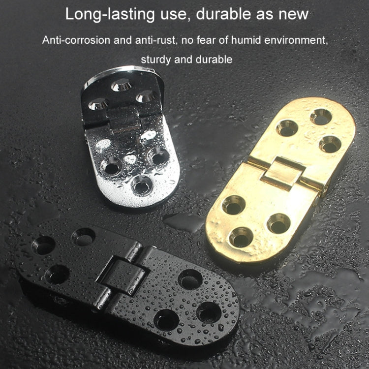 Cabinet Door Folding Hinge Thickened Zinc Alloy Half Round Table Flip Hinge, Color: Silver