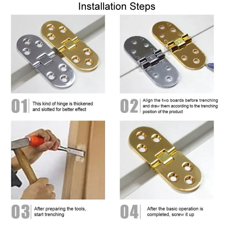 Cabinet Door Folding Hinge Thickened Zinc Alloy Half Round Table Flip Hinge, Color: Black