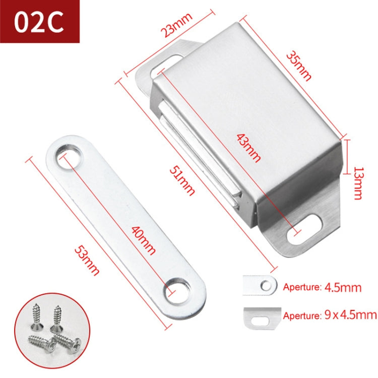 02C Stainless Steel Magnetic Door Catch Kitchen Cabinet Catches Magnet Latches For Door