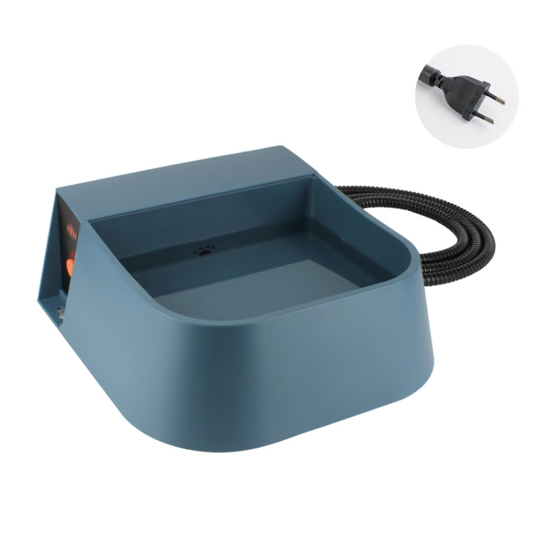 Pet Automatic Water Storage Heating Bowl Cats And Dogs Thermostatic Drinking Waterer, Size: EU Plug - Blue