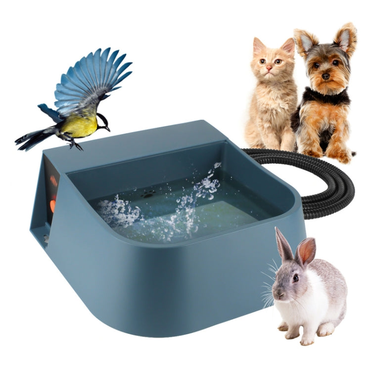 Pet Automatic Water Storage Heating Bowl Cats And Dogs Thermostatic Drinking Waterer, Size: EU Plug - Blue