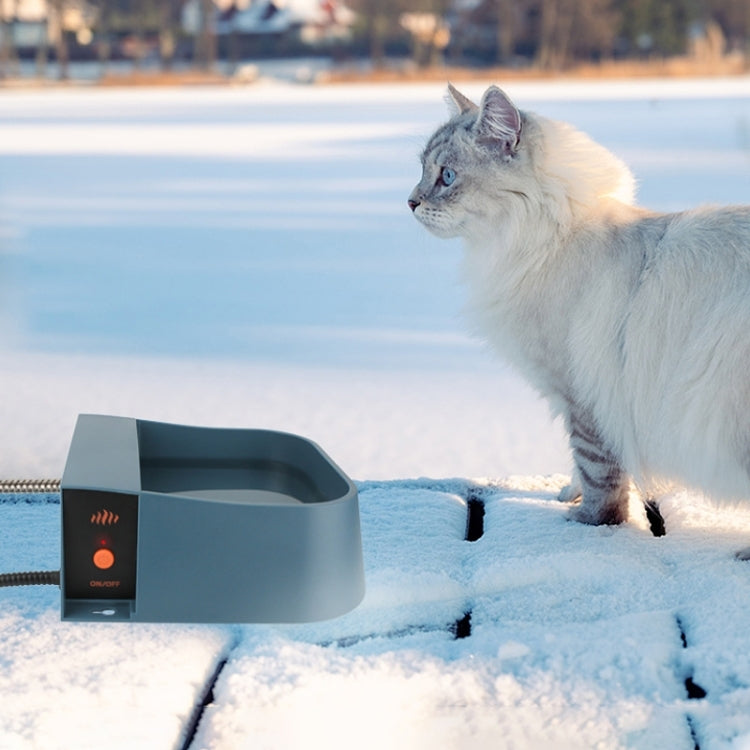 Pet Automatic Water Storage Heating Bowl Cats And Dogs Thermostatic Drinking Waterer, Size: EU Plug - Blue