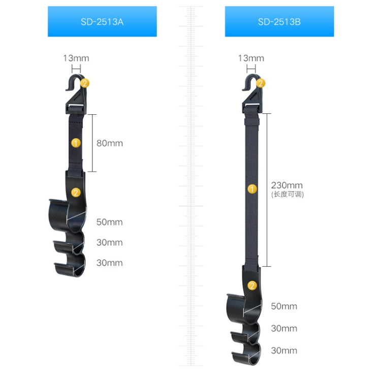 1pair Car Seat Back Umbrella Fixed Storage Hook, Style: Adjustable