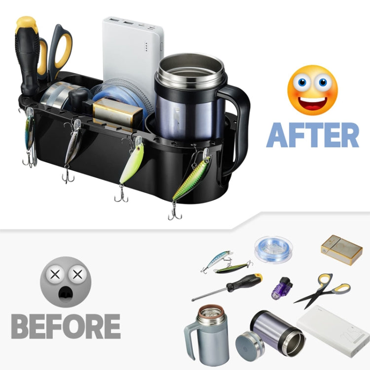 Yacht Cup Holder Fishing Tool Box Storage Rack - 289x114x80mm