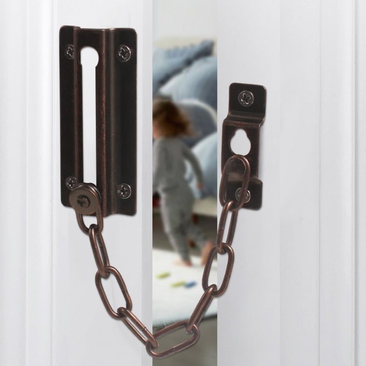 Security Door Chain Anti-theft Home Door Bolt Latch Window Chain Lock, Style: Square Silver