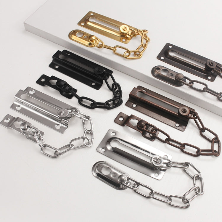 Security Door Chain Anti-theft Home Door Bolt Latch Window Chain Lock, Style: Round Gold