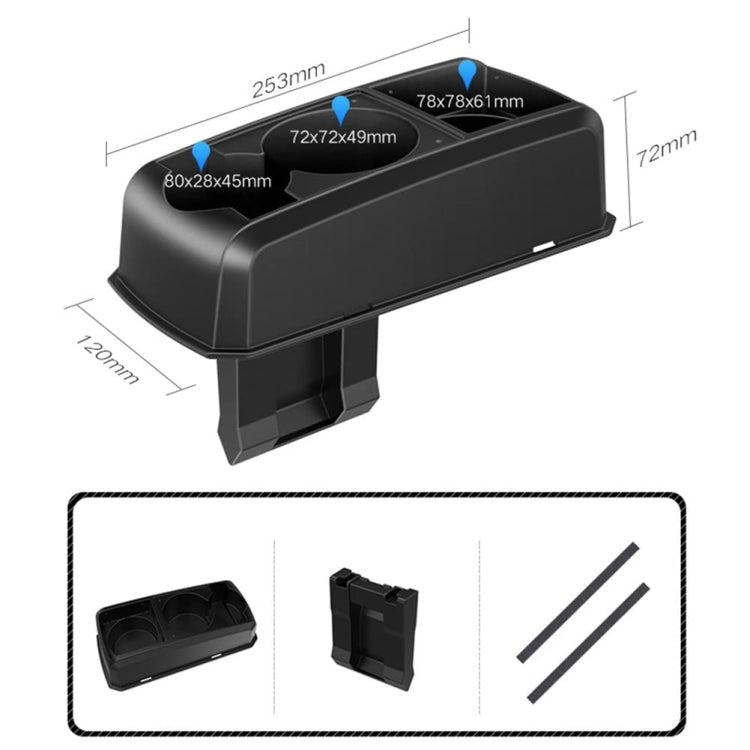 Car Seat Gap Armrest Cup Holder Storage Box - Black