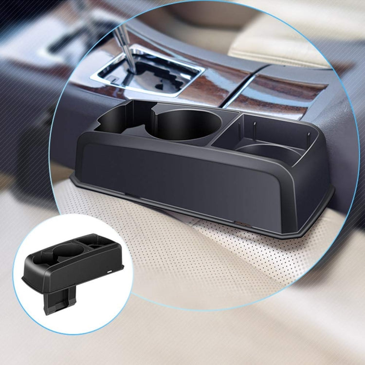 Car Seat Gap Armrest Cup Holder Storage Box - Black