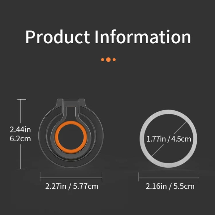 Magnetic Mobile Phone Holder Zinc Alloy Phone Finger Ring Bracket With Silicone Ring Guard