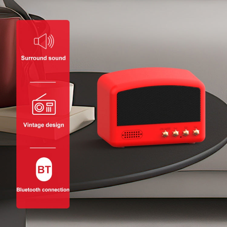 BT11-D Mini Card USB Flash Drive FM Radio Retro Wireless Bluetooth Speaker, Color: Pearwood