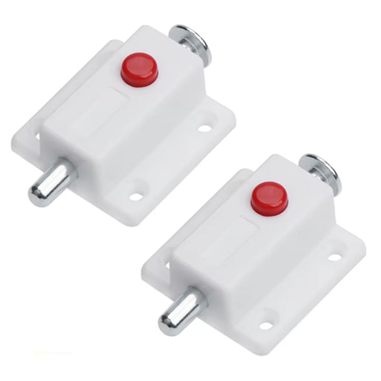 2pcs Plastic Cabinet Door Spring Latch Window Door Bolts Safety Latch Lock, Style: Without Lid White