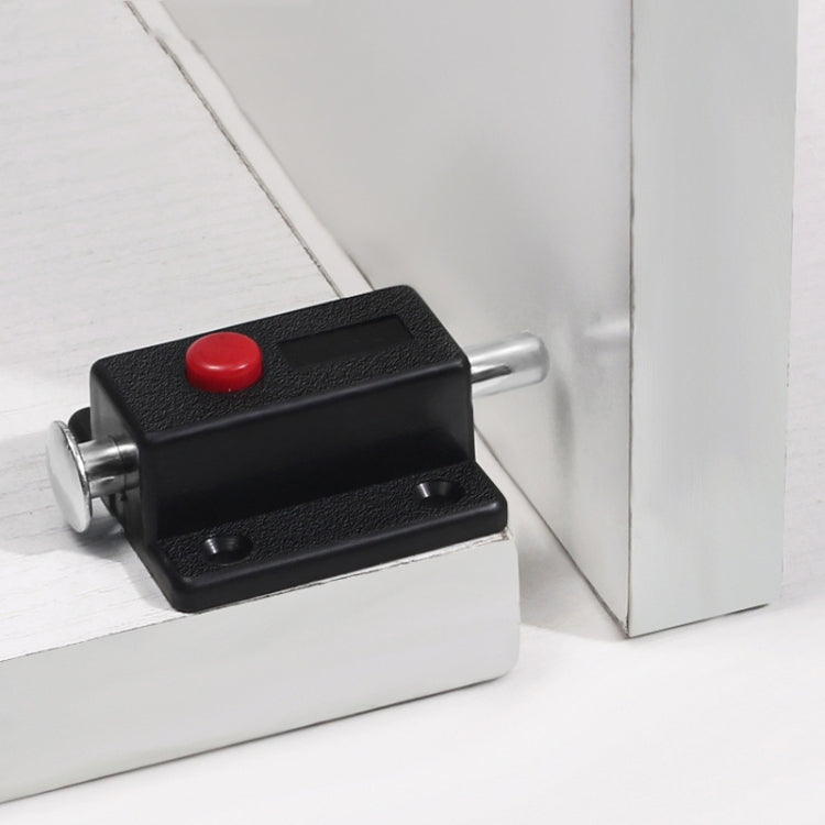 2pcs Plastic Cabinet Door Spring Latch Window Door Bolts Safety Latch Lock, Style: Without Lid Black