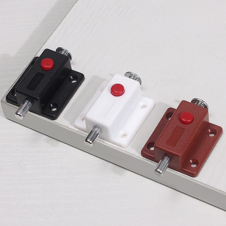 2pcs Plastic Cabinet Door Spring Latch Window Door Bolts Safety Latch Lock, Style: With Lid Black