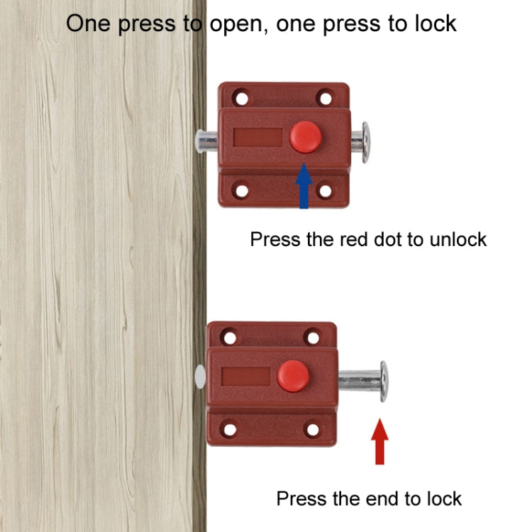 2pcs Plastic Cabinet Door Spring Latch Window Door Bolts Safety Latch Lock, Style: With Lid Brown