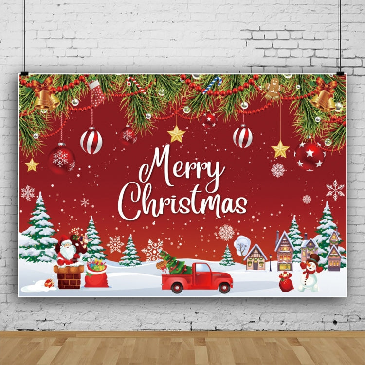 120x80cm Christmas Wreath Snow Scene Photography Background Curtain, Color: 12805214