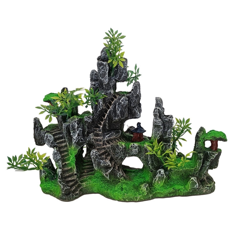 Resin Aquarium Fish Tank Landscaping Simulation Wigwam Decoration - 081 Double-Sided