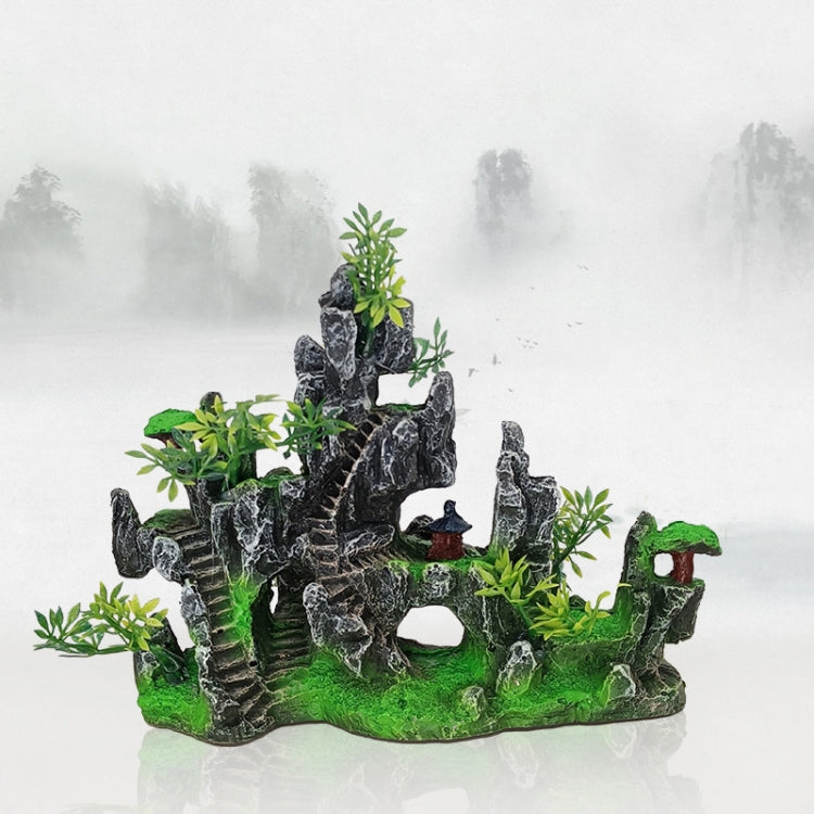 Resin Aquarium Fish Tank Landscaping Simulation Wigwam Decoration - 081 Double-Sided