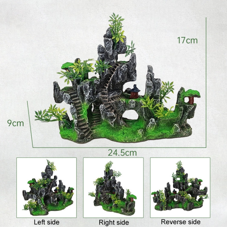 Resin Aquarium Fish Tank Landscaping Simulation Wigwam Decoration - 081 Double-Sided