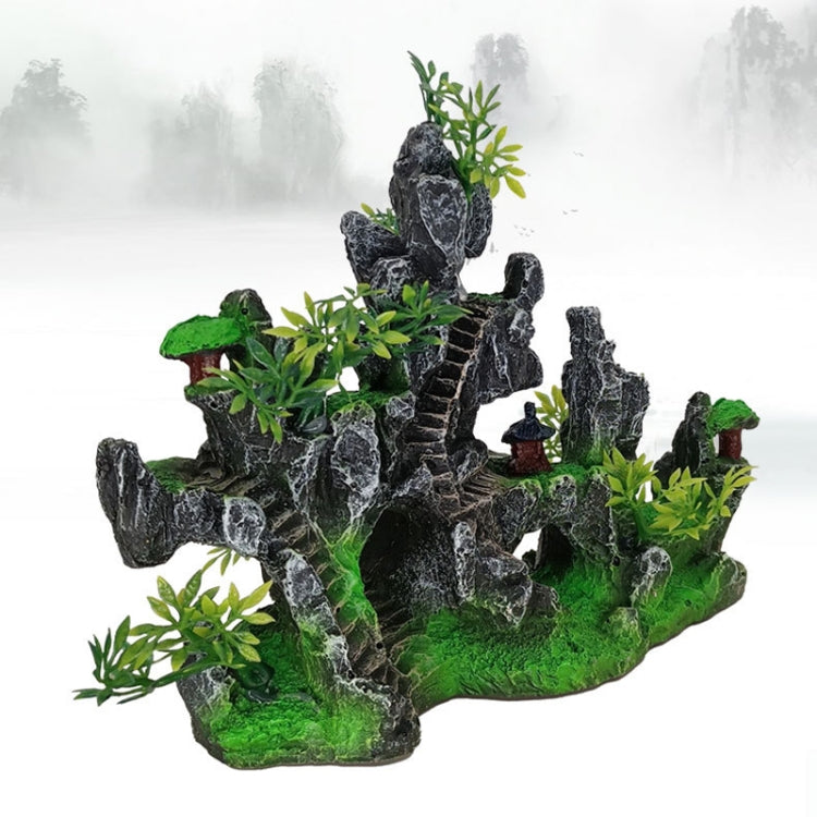 Resin Aquarium Fish Tank Landscaping Simulation Wigwam Decoration - 081 Double-Sided