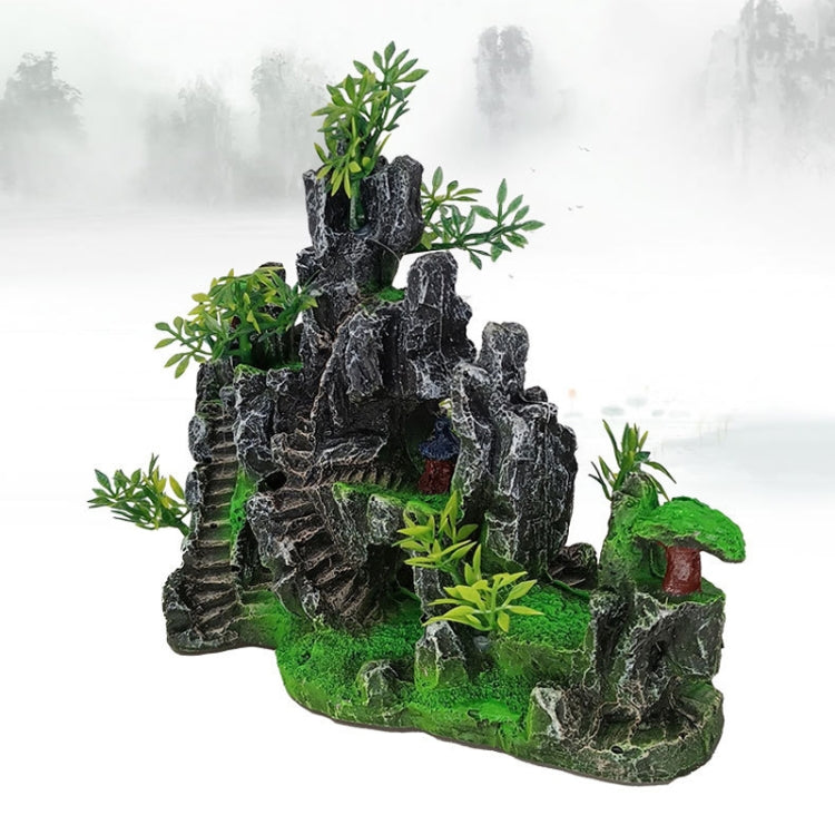 Resin Aquarium Fish Tank Landscaping Simulation Wigwam Decoration - 081 Double-Sided