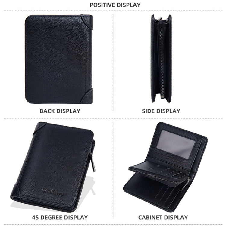 Baellerry DR113 RFID Anti-Theft Retro Multi-Card Slot Tri-Fold Short Wallet