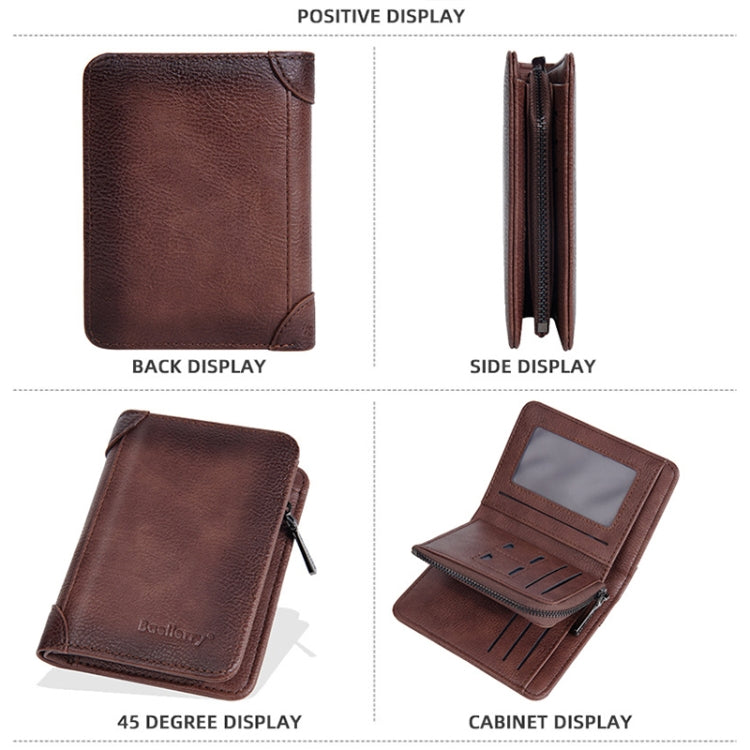 Baellerry DR113 RFID Anti-Theft Retro Multi-Card Slot Tri-Fold Short Wallet