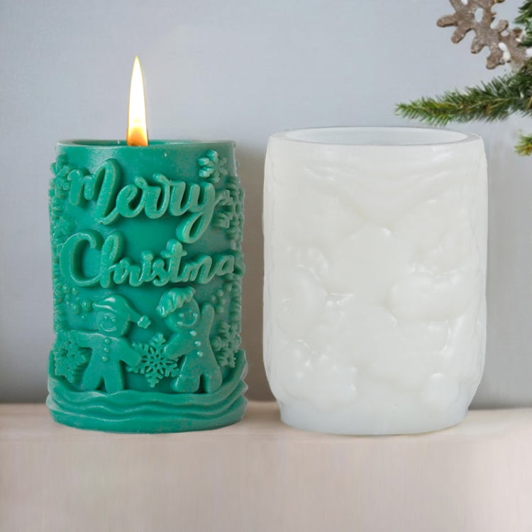 Christmas Aromatherapy Candle Cylinder DIY Silicone Mold, Style: ZL-849