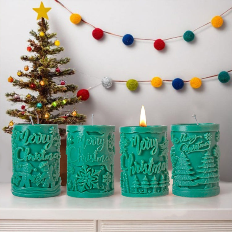 Christmas Aromatherapy Candle Cylinder DIY Silicone Mold, Style: ZL-846