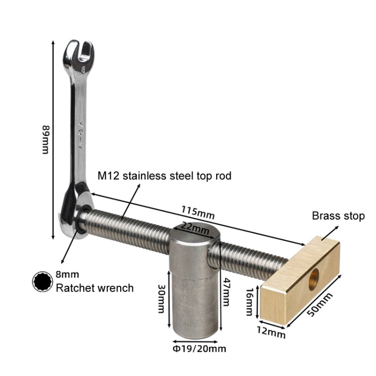 Woodworking Adjustable Desktop Vise Dowel Fast Fixed Clip Clamp Ratchet, Style: 20mm Black