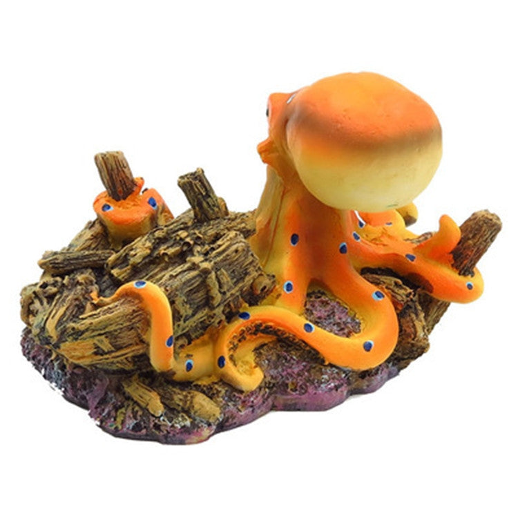 Simulation Octopus Fish Tank Aquascape Aquarium Decoration Ornament Reptile Animal Wigwam