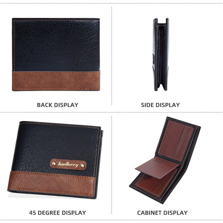 Baellerry DR112 RFID Anti-theft Splicing Horizontal Thin Zipper Wallet Card Holder